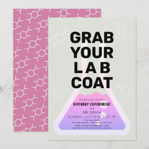 Flask Neon Pink Girl Birthday Kaart