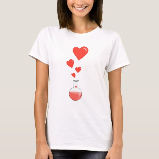 Flask of Hearts Science Geek Vrouw T-shirt (Voorkant)