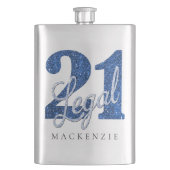 Flasque 21 et juridique | Parties scintillant Blue Faux 21 (devant)