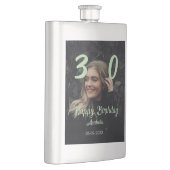 Flasque 30e anniversaire ajouter nom date année vert paste (Droite)