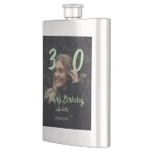 Flasque 30e anniversaire ajouter nom date année vert paste (Gauche)
