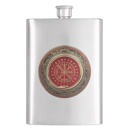 Flasque [400] Vegvisir - Viking Gold Magic Runic Compass (devant)