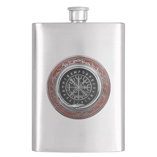 Flasque [400] Vegvisir - Viking Silver Magic Runic Compass (devant)