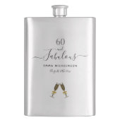 Flasque 60 fabuleux script monogramme d'anniversaire (devant)