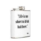 Flasque à alcool avec citation drôle sur la bière (Droite)