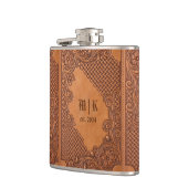 Flasque à Initiales Western Vintage Cowboy en Cuir (Gauche)
