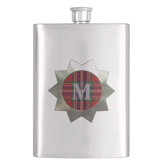 Flasque à monogramme du tartan MacFarlane (devant)