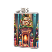 Flasque à Thème de Noël – Joyeux Noël Feu de Chemi (Gauche)