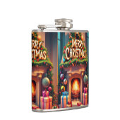 Flasque à Thème de Noël – Joyeux Noël Feu de Chemi (Droite)