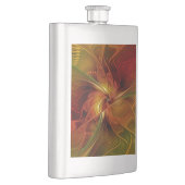 Flasque Abstrait Rouge Orange Brown Vert Fractal Art Flowe (Droite)