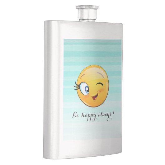 Flasque Adorable Winking Emoji Face-Be heureux toujours (Droite)