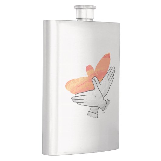 Flasque Aigle à main silhouette orange (Droite)