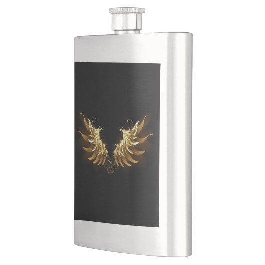 Flasque Ailes d'Ange d'or sur arrière - plan noir (Gauche)