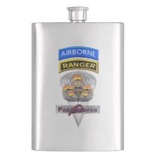 Flasque Ailes de parachutiste enflammé maître Ranger aérop