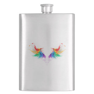 Flasque Ailes fluffy arc-en-ciel