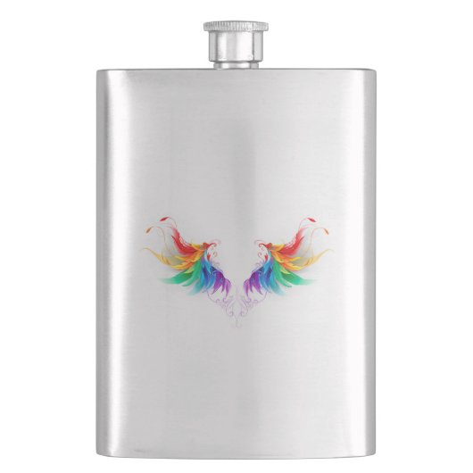 Flasque Ailes fluffy arc-en-ciel (devant)