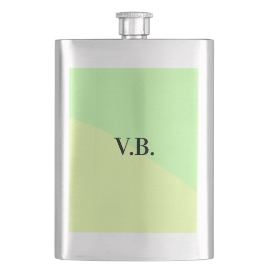 Flasque Ajouter un nom texte monogramme couleur unie simpl (devant)