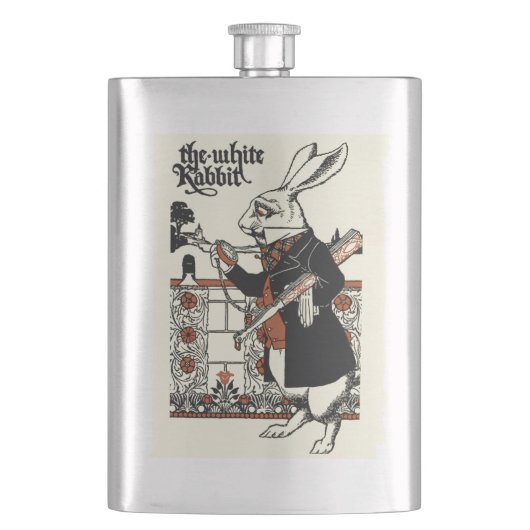 Flasque Alice Lapin Blanc Classique Wonderland (devant)