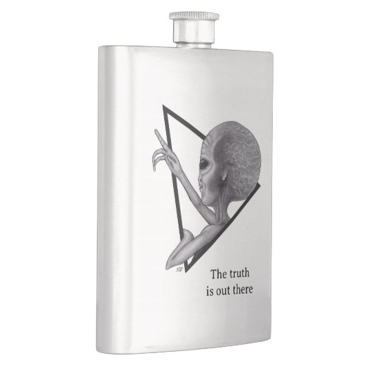 Flasque Alien gris, la vérité est là (Droite)