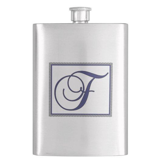 FLASQUE ALPHABET INITIAL F MONOGRAM (devant)