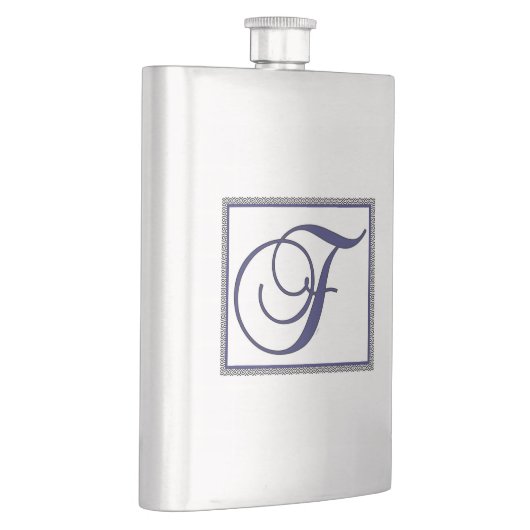 FLASQUE ALPHABET INITIAL F MONOGRAM (Droite)