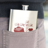 Flasque Amour Amor Valentine Design (En situation)
