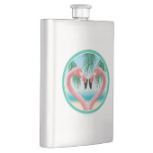 Flasque Amour du Flamant rose (Saint-Valentin tropical) (Droite)