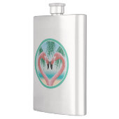 Flasque Amour du Flamant rose (Saint-Valentin tropical) (Gauche)