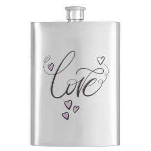 Flasque Amour Liquide Or Écriture Minimaliste Élégante p