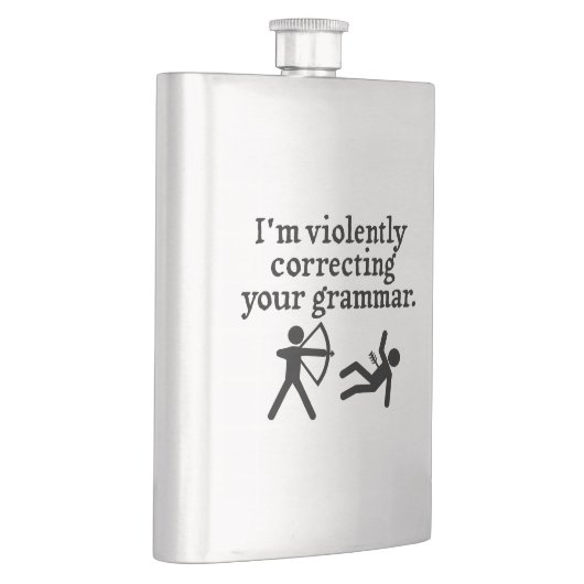 Flasque Amusant "Correction Silencieuse De Votre Grammaire (Droite)