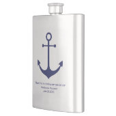 Flasque ancre nautique mariage marine bleu faveurs (Gauche)