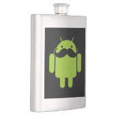 Flasque Android Robot Moustache Style sur Noir (Droite)