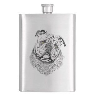 Flasque Anglais Bulldog Animaux de compagnie Nature Illust