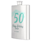 Flasque anniversaire 50 ans ajouter nom date année vert pa (Gauche)