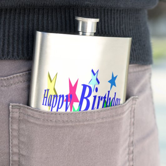 Flasque Anniversaire coloré (En situation)