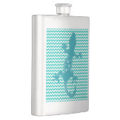 Flasque Aqua Lizard Aqua White Chevron Strion Flask (Droite)