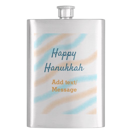 Flasque Aqua orange happy Hanoukka ajouter un nom message (devant)