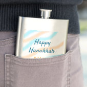 Flasque Aqua orange happy Hanoukka ajouter un nom message (En situation)