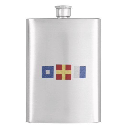 Flasque Aquarelle marine Signal maritime Monogramme (devant)