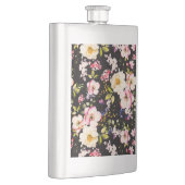 Flasque Aquarelle rose Roses Jaunes Arrière - plan noir (Droite)