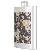 Flasque Aquarelle rose Roses Jaunes Arrière - plan noir (Gauche)