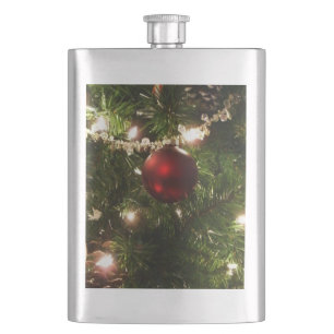 Flasque Arbre de Noël I Vacances Plutôt vert et rouge