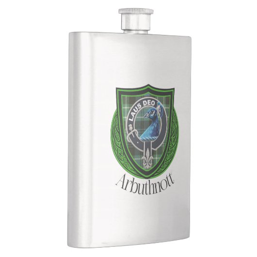 Flasque Arbuthnott Scottish Clan Tartan et Crest (Droite)