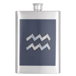 Flasque Argent Aquarius Connexion Navy Blue Carbon Fiber A