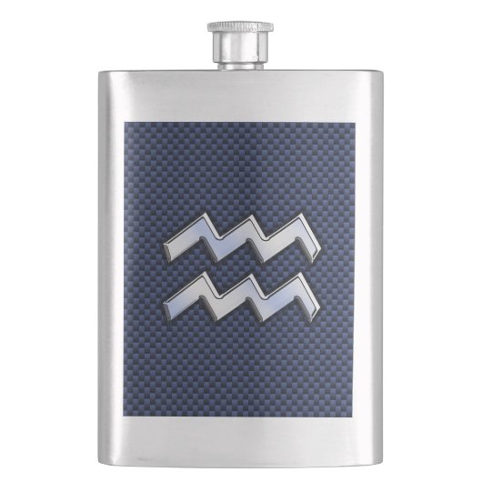 Flasque Argent Aquarius Connexion Navy Blue Carbon Fiber A (devant)