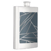 Flasque Argent bleu moderne géométrique (Droite)