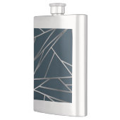 Flasque Argent bleu moderne géométrique (Gauche)