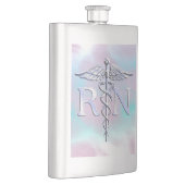 Flasque Argent comme RN Caduceus Médicale Mère Pearl (Droite)