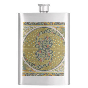 Flasque Art orné de style William Morris représentant un p