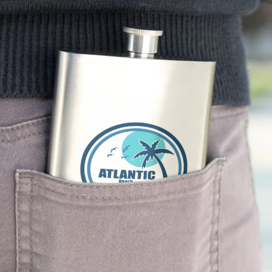 Flasque Atlantic Beach Caroline du Nord Palm Tree Birds (En situation)